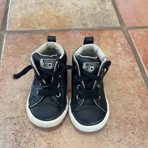 Baby converse leather high tops size 5